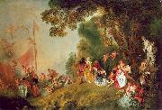 WATTEAU, Antoine Pilgrimage to Cythera1 oil painting reproduction